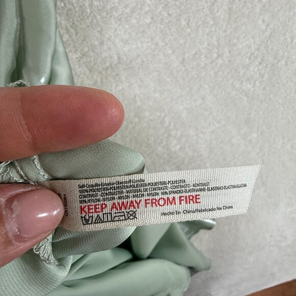 Free People Size M NWT Sunset Shimer Satin Midi Slipdress Green $108 Fairycore - Picture 5 of 11